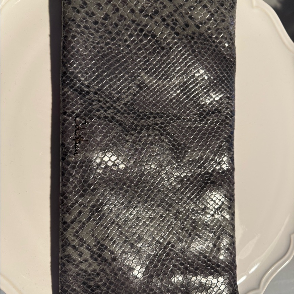 Snakeskin Gray Clutch